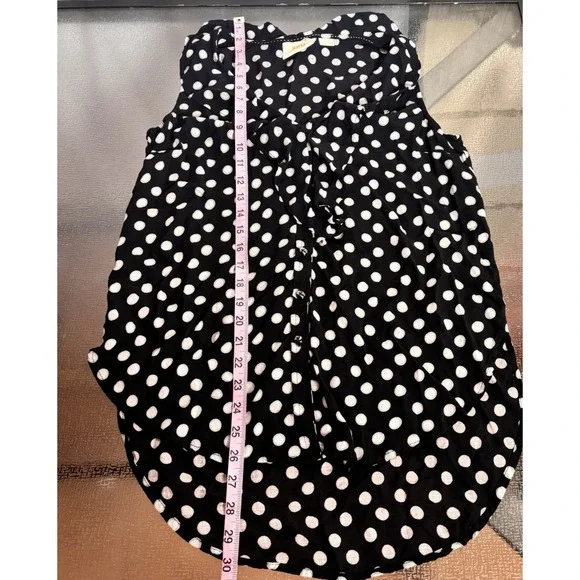 Anthropologie Maeve Top Womens 4 Polka Dot Ruffle Retro Classic Chic Office - Picture 3 of 7